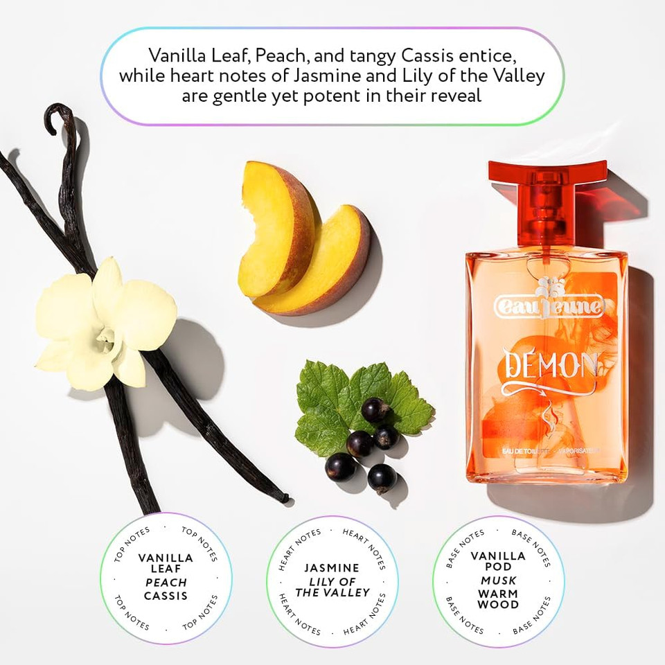 Eau Jeune Demon Eau De Toilette 75ml Spray, Womens Perfume - Genuine Fragrance for Women and Girls, Gifts for Teenage Girls