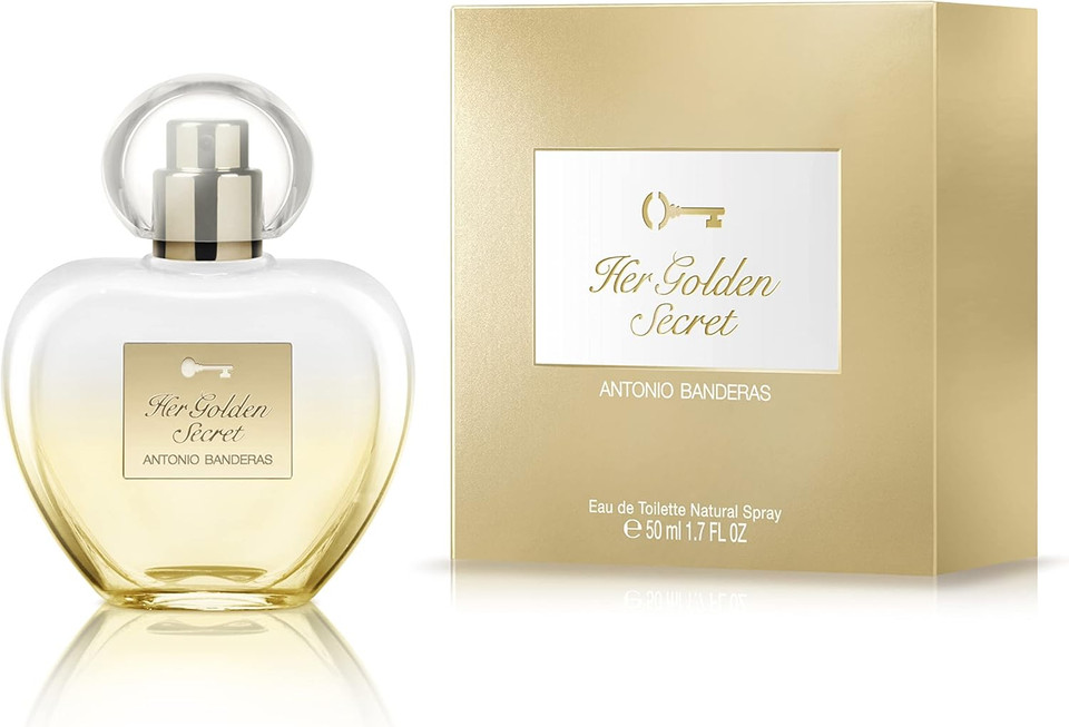 Banderas Perfumes - Her golden secret - Eau de toilette Spray for Women - Long Lasting - Femenine, Charming and Romantic Fragance - Fruity, Floral and Vanilla Notes - 50 ml