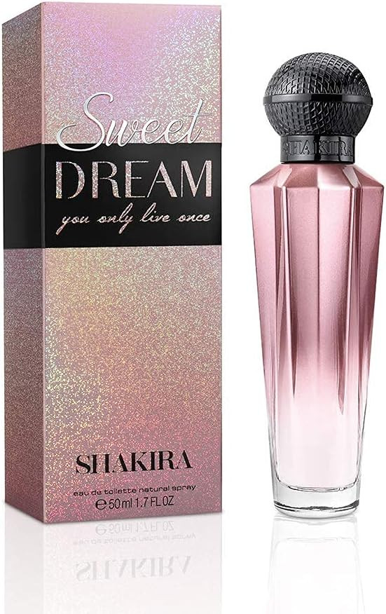 Shakira Perfume - Sweet Dream by Shakira for Women - Long Lasting - Charming, Romantic and Elegant Fragance - Sweet and Floral Notes - Ideal for Day Wear - 50 ml