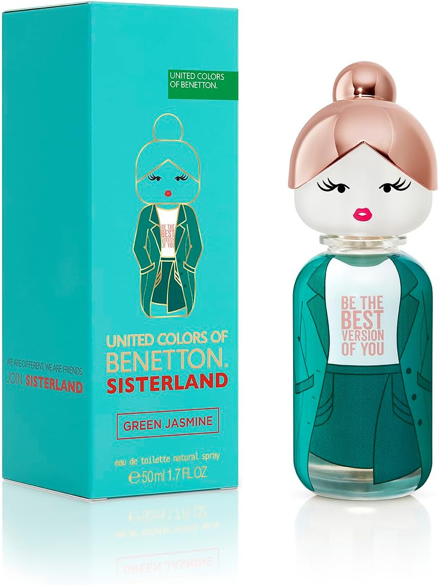 Benetton - Sisterland Green Jasmine, Eau de Toilette for Women - Long Lasting - Fresh, Modern and Young Fragance - Floral and Fruity Notes - Ideal for Day Wear - 80 ml