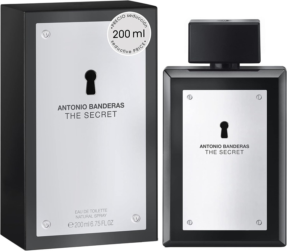 Banderas Perfumes - The Secret - Eau de Toilette for Men - Long Lasting - Elegant, Dynamic and Masculine Fragance - Fruity and Leather Notes - Ideal for Day Wear - 200ml