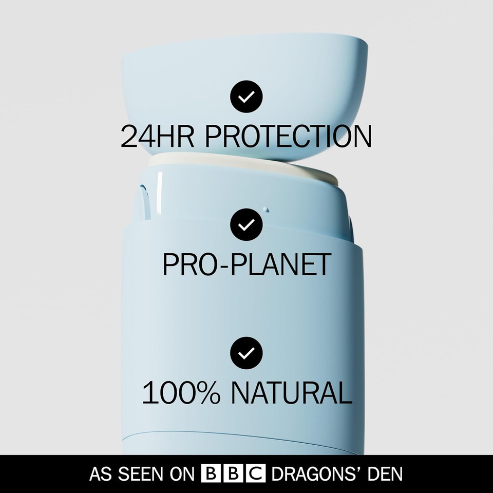 Fussy - Natural Refillable Deodorant - Aluminium Free - 24 Hour Protection - Mint Scent & Ocean Blue Case - Peppermint, Eucalyptus & Sage - Vegan & Cruelty Free - 100% Natural & Effective