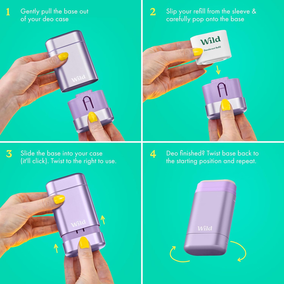 Wild - Natural Refillable Deodorant - Fresh Cotton & Sea Salt Refill Trio Pack - Vegan & Eco-Friendly - Aluminium Free - Long Lasting Protection - Natural Ingredients - 3 Pack of 40g Refills