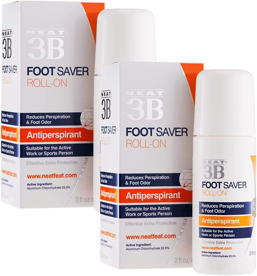 Neat® 3B Foot Saver Roll-On Antiperspirant for Feet 60ml TWIN PACK
