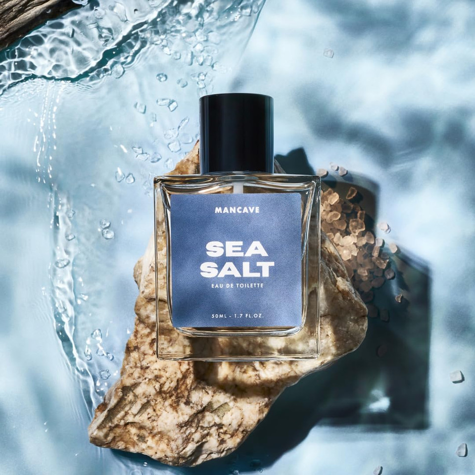 ManCave Sea Salt Men's Fragrance Gift Set, 50ml Sea Salt Eau de Toilette, 200ml Shower Gel, Marine Citrus, Men Perfume Set, Fragrance Set for him, Present idea for him