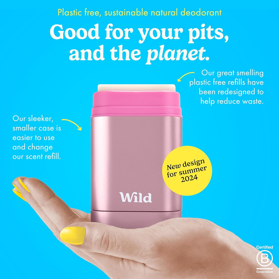 Wild Natural Deodorant for Women - Aluminium Free - Pink Case Starter Kit with 3 x Jasmine & Mandarin Refills (40g) - Vegan & Eco-Friendly - Long Lasting Protection - Natural Ingredients Wild Natural Deodorant for Women - Aluminium Free - Pink Case Starter Kit with 3 x Jasmine & Mandarin Refills (40g) - Vegan & Eco-Friendly - Long Lasting Protection - Natural Ingredients
