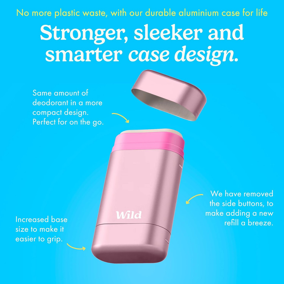 Wild Natural Deodorant for Women - Aluminium Free - Pink Case Starter Kit with 3 x Jasmine & Mandarin Refills (40g) - Vegan & Eco-Friendly - Long Lasting Protection - Natural Ingredients Wild Natural Deodorant for Women - Aluminium Free - Pink Case Starter Kit with 3 x Jasmine & Mandarin Refills (40g) - Vegan & Eco-Friendly - Long Lasting Protection - Natural Ingredients