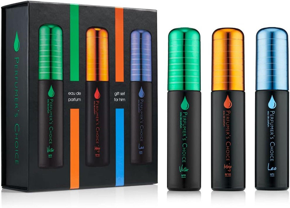 PERFUMER'S CHOICE No 9 by Victor, 10 by Mojo and 11 by Leo - Fragrance for Men - 3 x 50ml Eau de Parfum Gift Set, by Milton-Lloyd