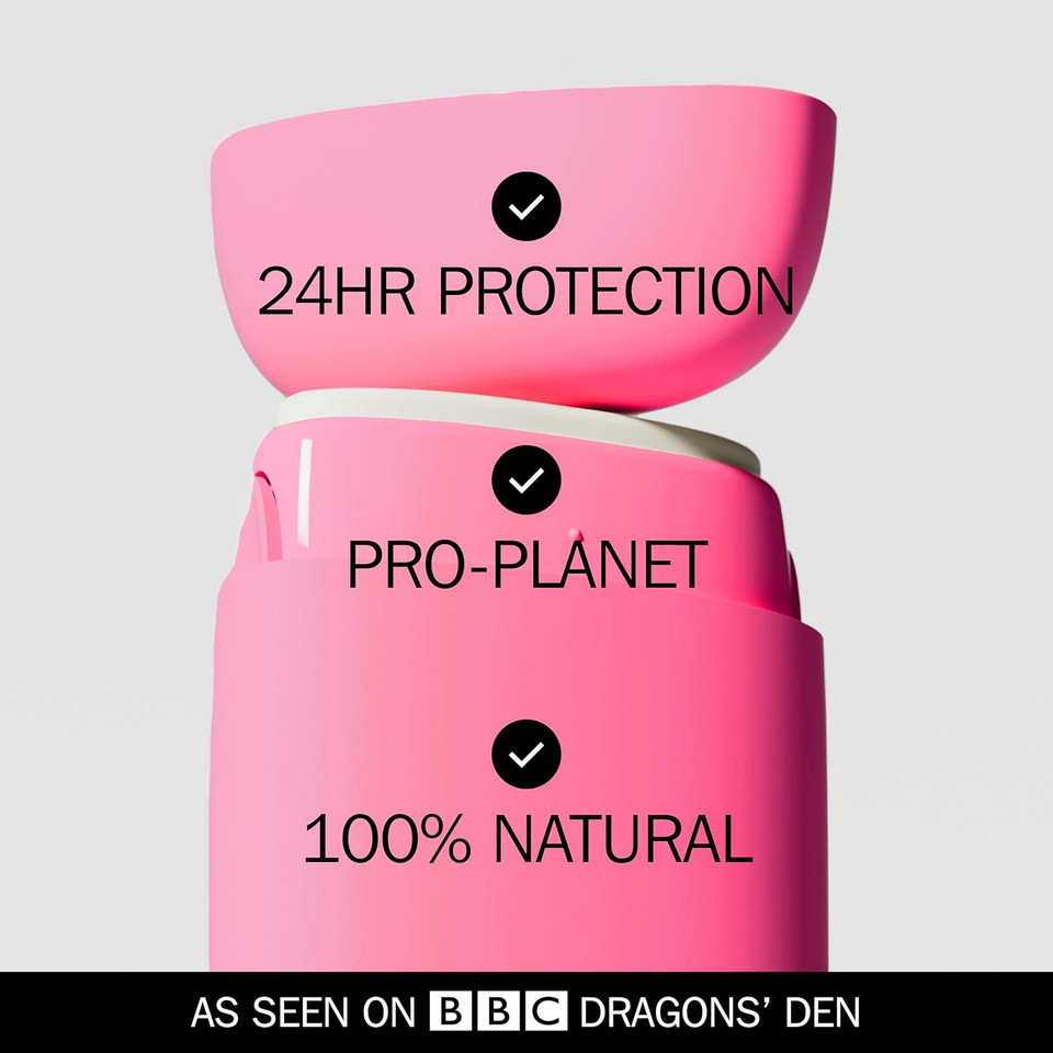 Fussy - Natural Refillable Deodorant - Aluminium Free - 24 Hour Protection - Coconut Scent (3 x 40g) & Hot Pink Case - Coconut, Almond & Vanilla- Vegan & Cruelty Free - 100% Natural & Effective