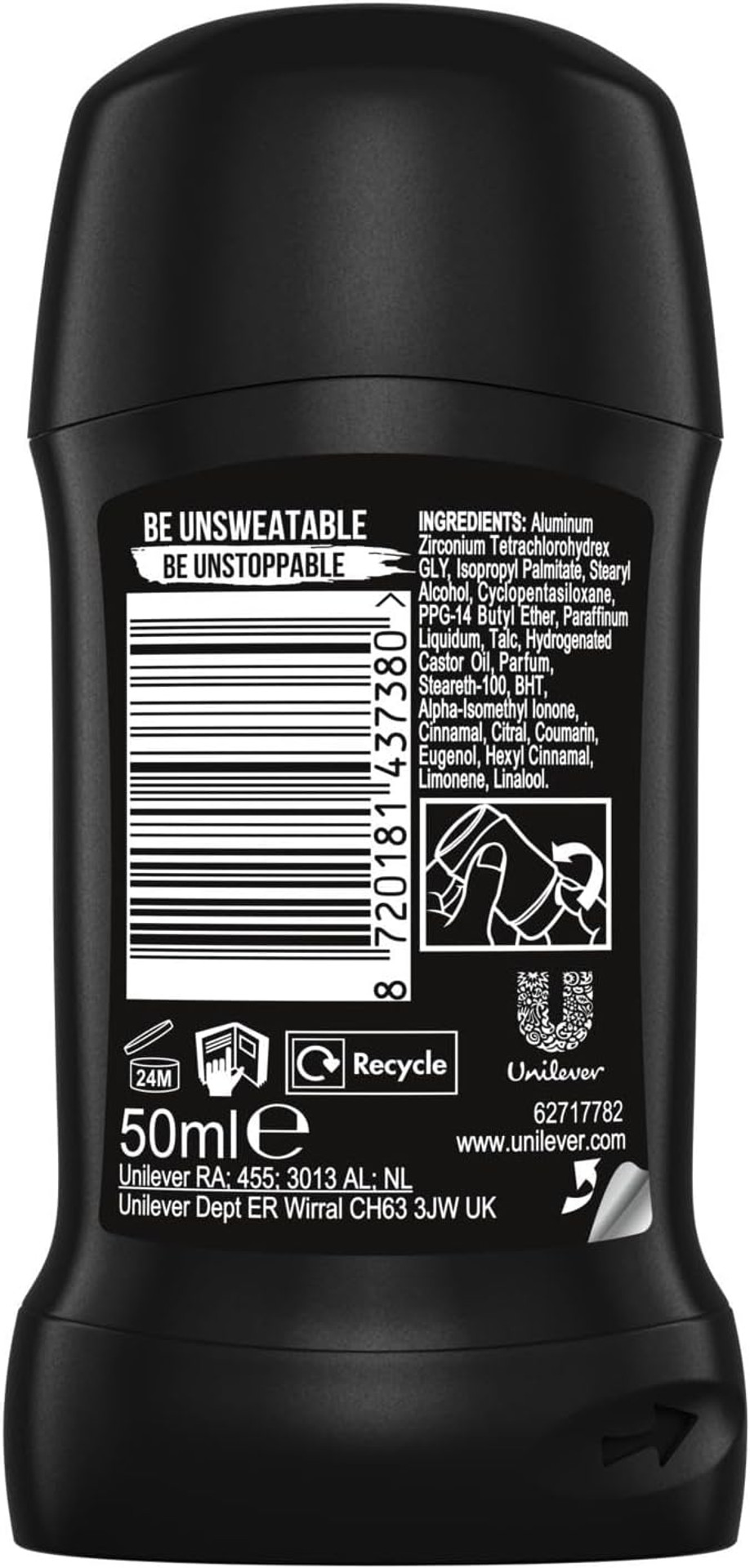 Lynx Jungle Fresh Deodorant Stick 48 Hours Anti Sweat Anti-Perspirant with Long Lasting Sweat and Odour Protection Travel Size Deodorant for Men for All Skin Types, 50ml Pack of 12