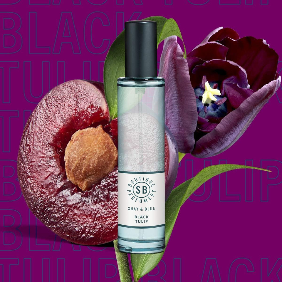 SHAY & BLUE Natural Spray Fragrance Black Tulip with Creamy Vanilla and White Chocolate