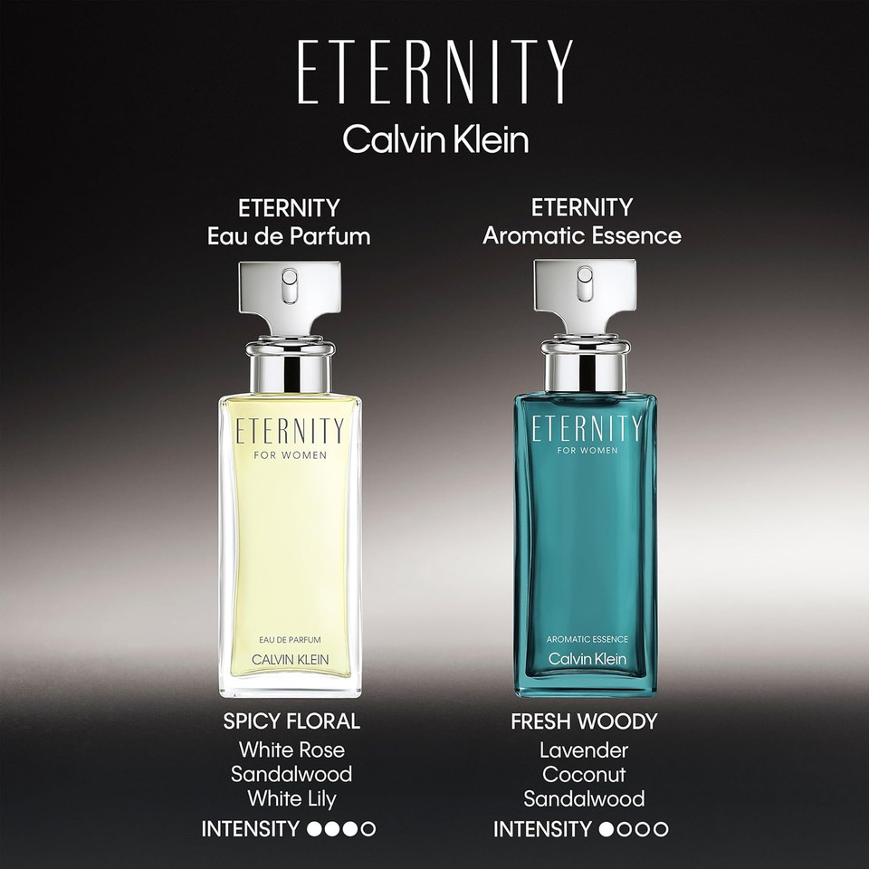 CALVIN KLEIN Eternity - Eau de Parfum for Women - Floral Fragrance with Notes of Bergamot, White Rose and Sandalwood - High Longevity - 100ml