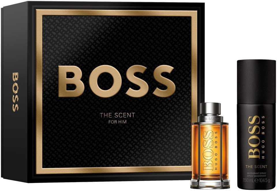 BOSS Men's 2 Piece BOSS The Scent Festive Giftset including an Eau de Toilette 50ml and Spray Deodorant 150ml