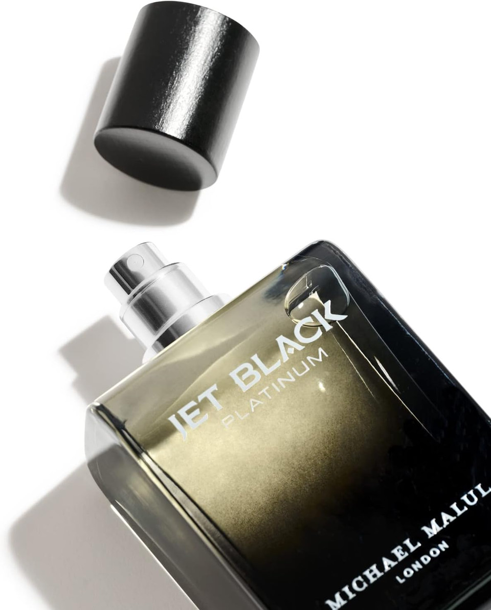 Michael Malul Jet Black Platinum 3.4oz Men's Eau de Parfum, Fragrance for Men 100ml Sophisticated Men's Fragrance