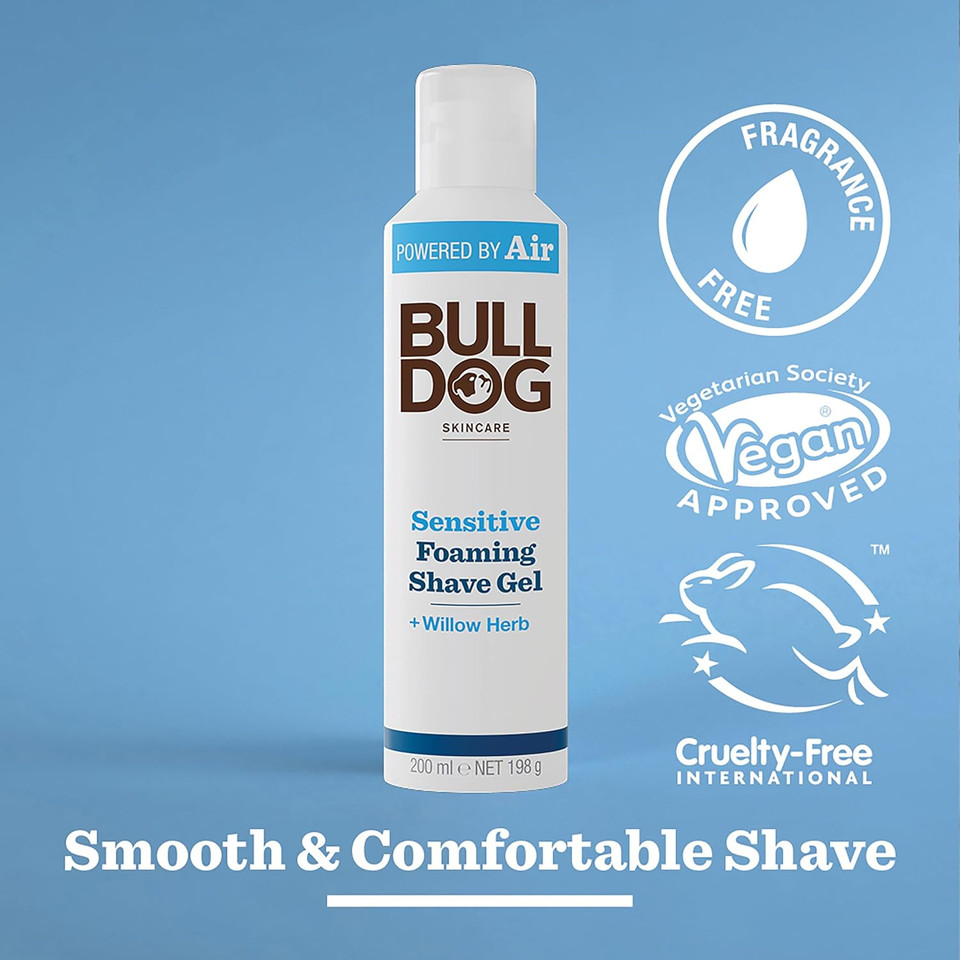 BULLDOG SKINCARE - Sensitive Foaming Shave Gel | Smooth and conditioning | 200 ml