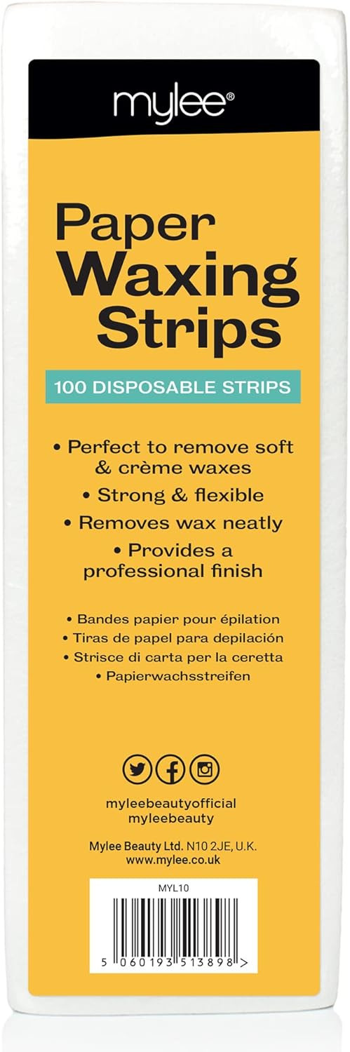 Mylee Professional Paper Waxing Strips (Pack of 100)  Durable and lightweight, Salon-Quality, For waxing at home or in salon