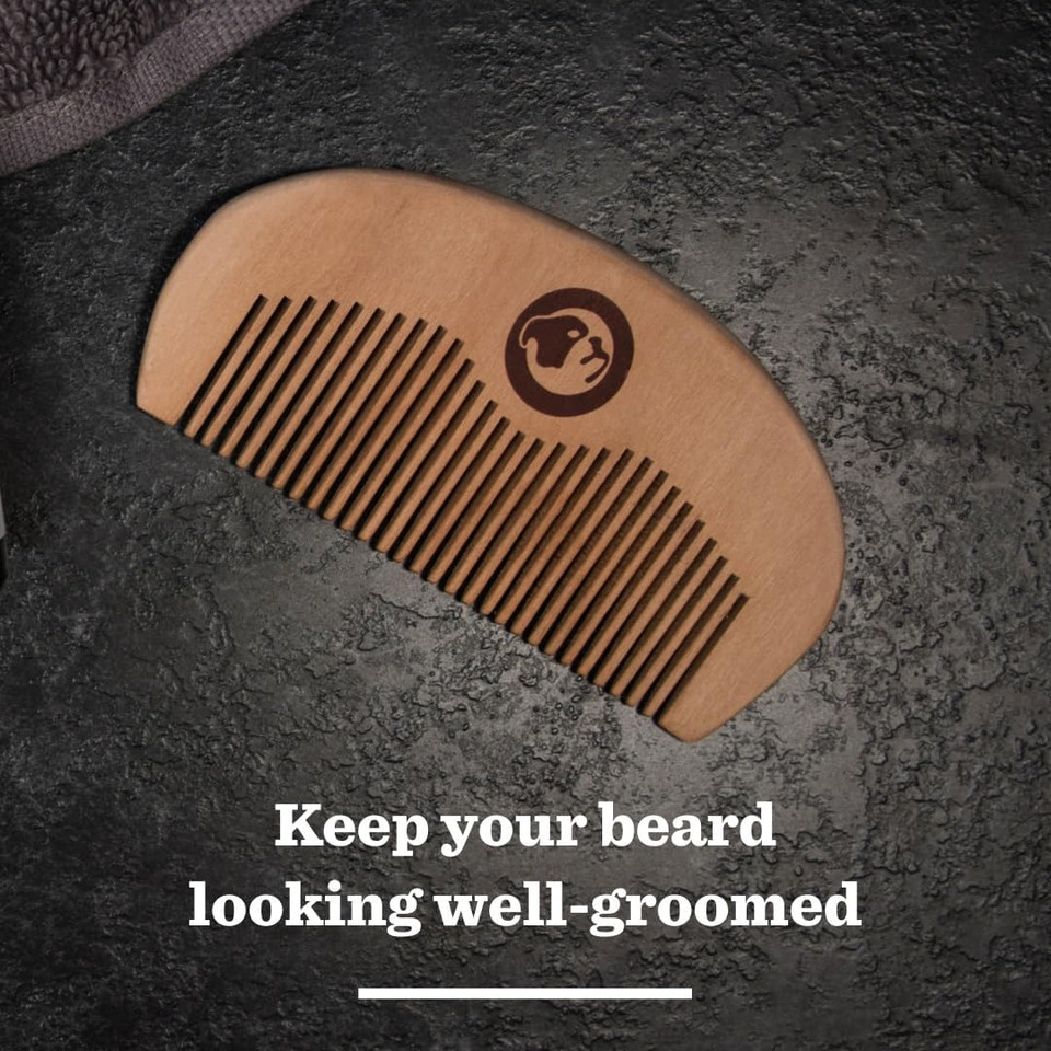 BULLDOG - Beard for Men | Beard Comb | Made from Peach Wood