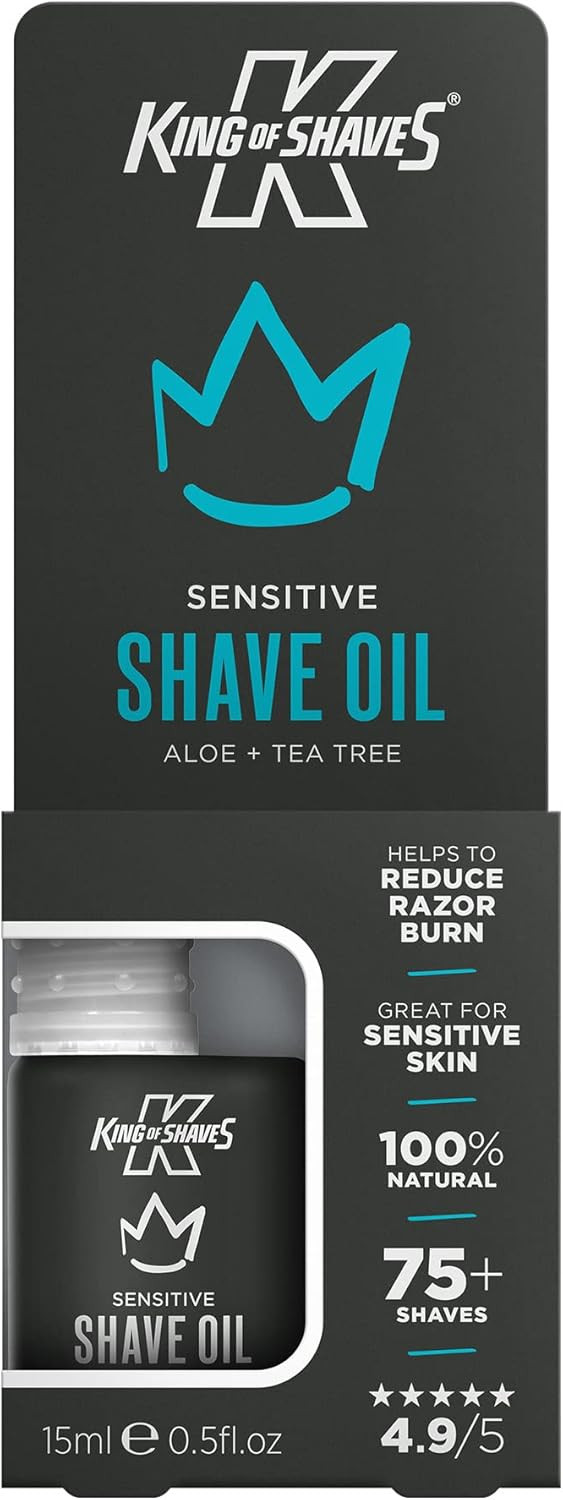 King Of Shaves Sensitive Shaving Oil For Men, For A Close and Comfortable Shave, Suitable for All Skin Types, Shave Oil For Men 15ml
