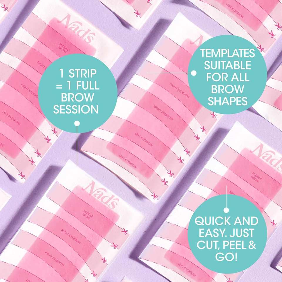 Nad's Eyebrow Wax Strips - Facial Hair Removal for Women - Brow Wax Kit, Eyebrow Shapers