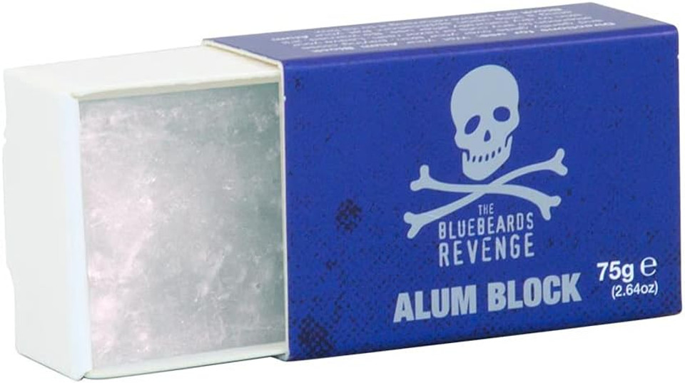 The Bluebeards Revenge Alum Shaving Block After Shave Styptic Treatment To Soothe Skin and Stems Bleeding 75g