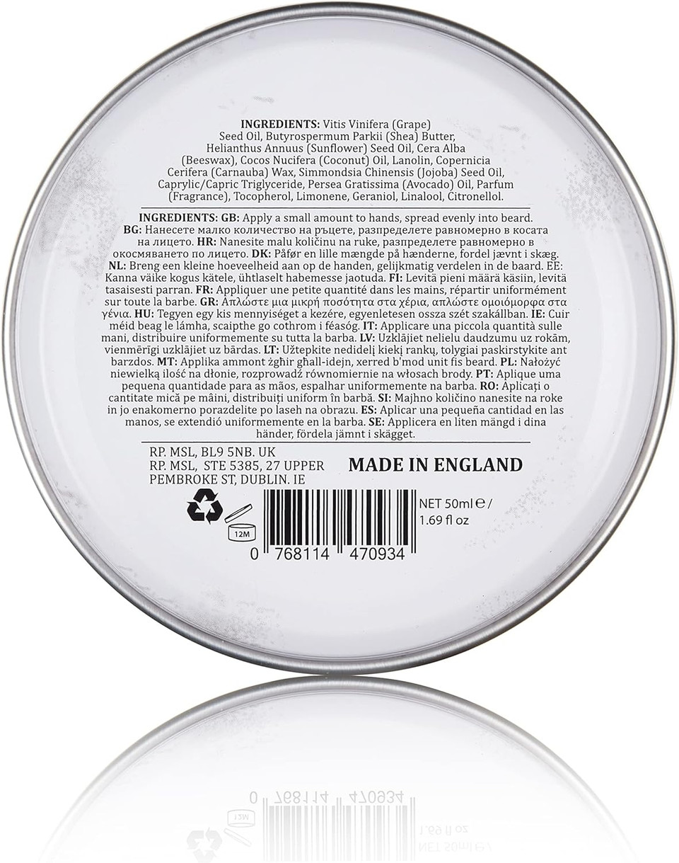 Dapper Dan Nourishing Beard Balm, Blend of Essential Oils And Waxes to Shape, Style and Nourish Moustaches and Beard, Vanilla and Raspberry Scent, 1 x 50ml Dapper Dan Nourishing Beard Balm, Blend of Essential Oils And Waxes to Shape, Style and Nourish Moustaches and Beard, Vanilla and Raspberry Scent, 1 x 50ml