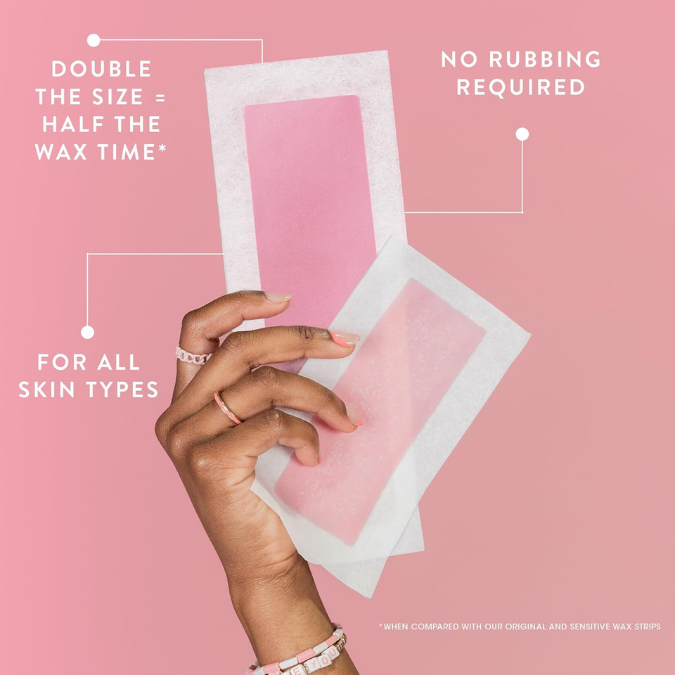 Nad's Extra Long Wax Strips, Hair Removal, Large Waxing Strips, 20 Strips
