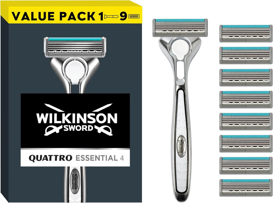 Wilkinson Sword Quattro Titanium Sensitive 4 Razors + 1 Blade  Pack of 5)