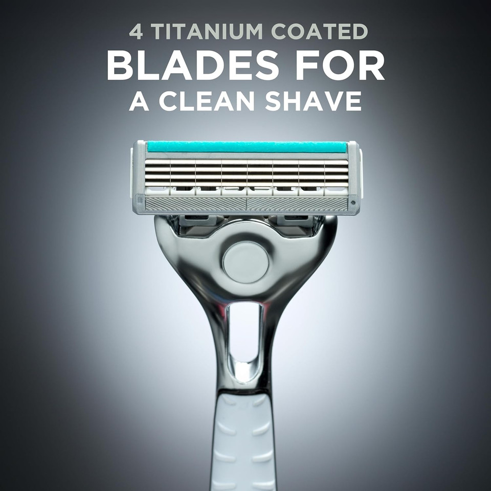 Wilkinson Sword Quattro Titanium Sensitive 4 Razors + 1 Blade  Pack of 5)
