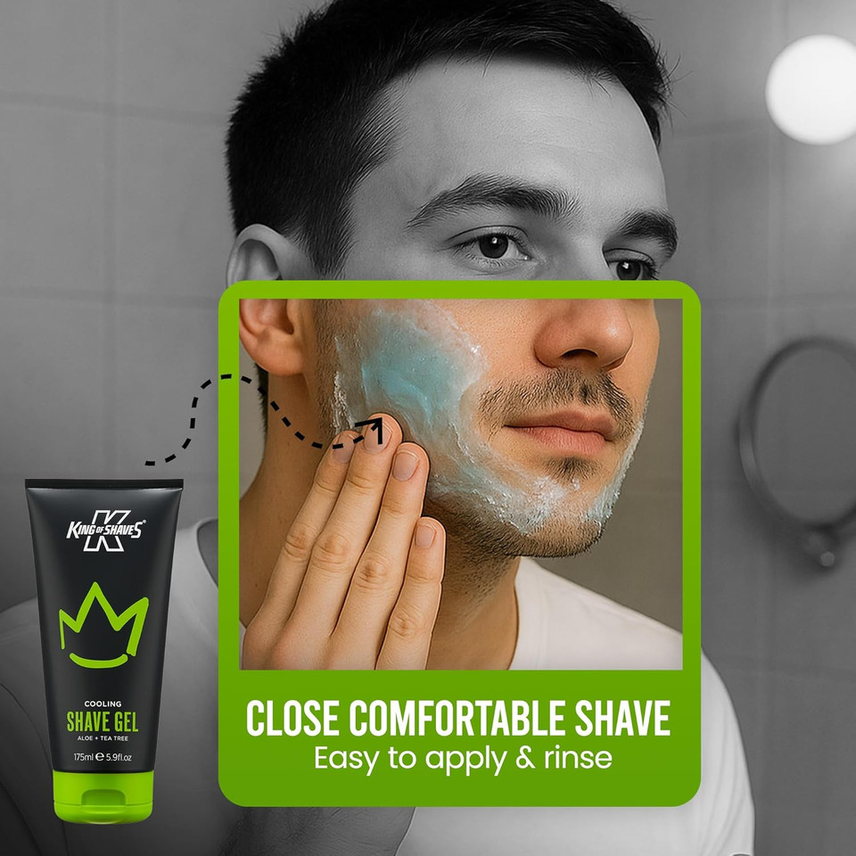 King of Shaves Cooling shave gel Aloe+Tea tree 2x175ml
