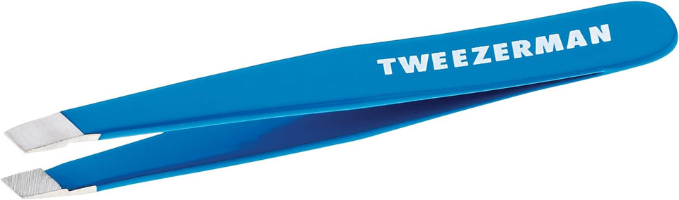 Tweezerman Bahama Blue Stainless Steel Mini Slant Tweezer