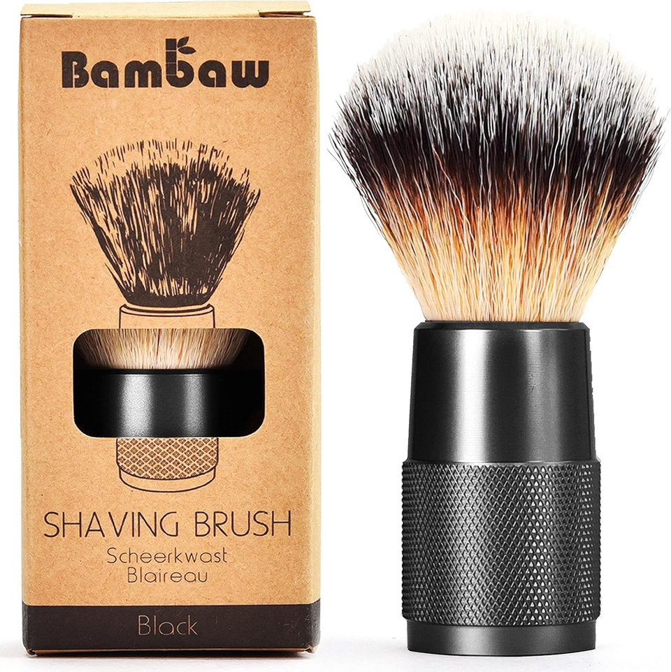 Synthetic Shaving Brush | Rose Gold | Vegan Shaving Brush | Shave Brush for Ingrown Hair Solution | Zero Waste men and women's manual shaving| Lather Mens and Womens Shaving Foam | Bambaw