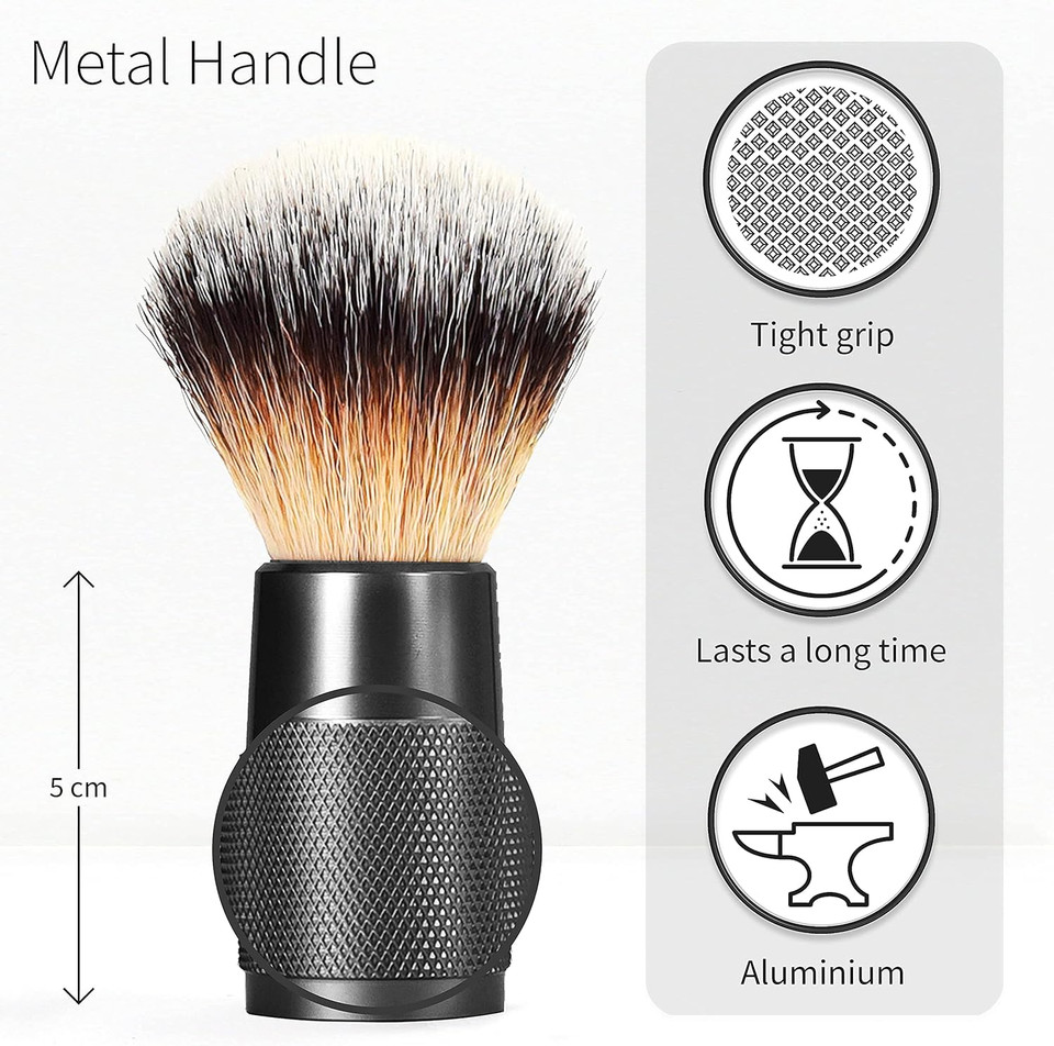 Synthetic Shaving Brush | Rose Gold | Vegan Shaving Brush | Shave Brush for Ingrown Hair Solution | Zero Waste men and women's manual shaving| Lather Mens and Womens Shaving Foam | Bambaw