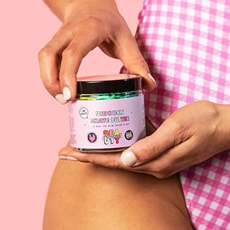 Mallows Beauty Unicorn Shave Butter, Relieves Redness, Hydrates and Nourishes, Protects Against Razor Rash, Long Lasting Results, for All Skin Types, 130g