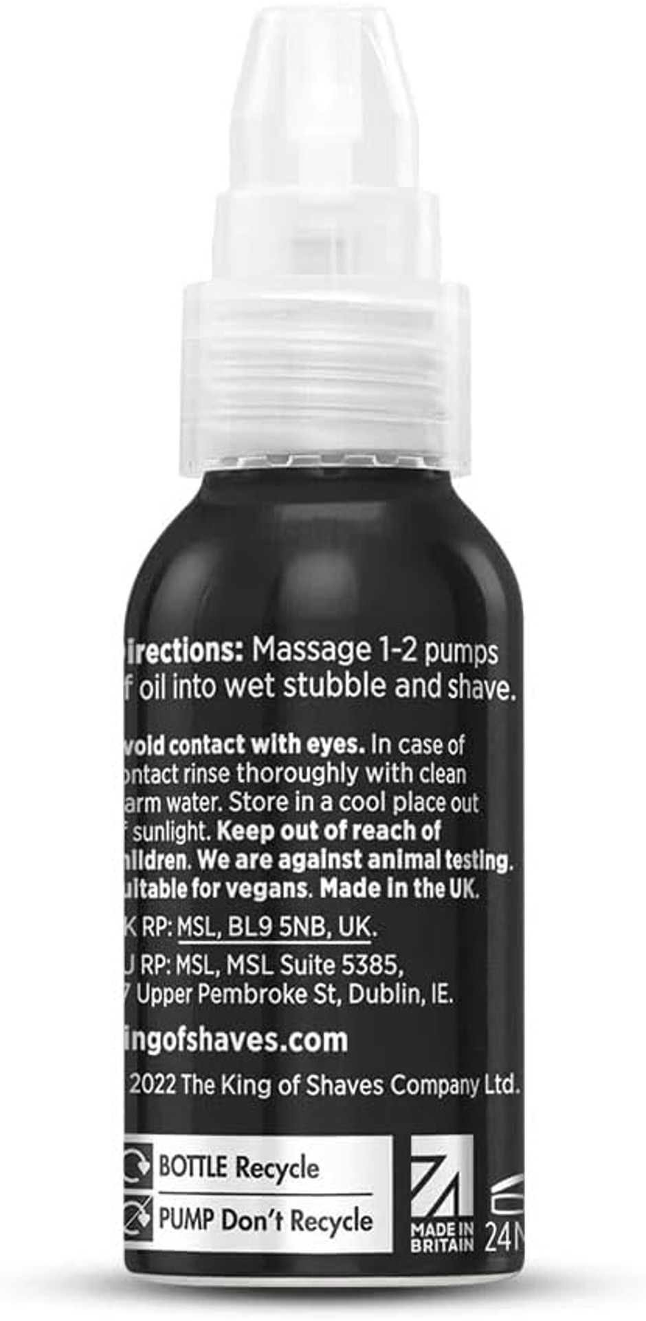 King of Shaves Advanced Sensitive Shaving Oil For Men With Handy Pump, For A Close and Comfortable Shave, Shave Oil For Men, 2x30ml