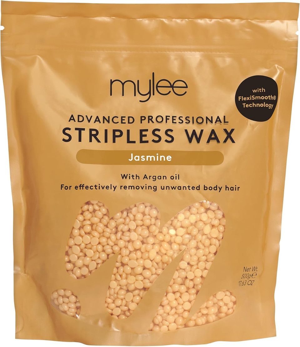 Mylee Advanced Stripless Wax 500g [Jasmine] Professional Hard Wax Beads, Painless Hair Removal, No Strips Needed, Peelable Hot Wax for Hair Removal, Full Body, Face, Bikini, Brazilian, Hollywood