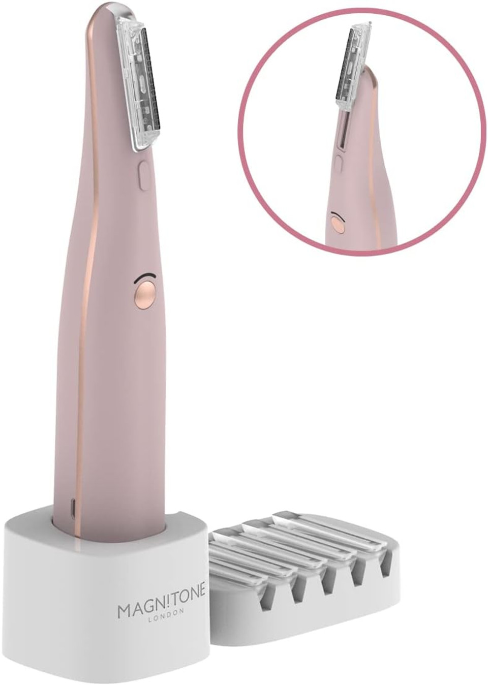 Magnitone DermaQueen Vibra-Sonic Facial Hair Removal Face Dermaplaning Dermaplane Blades Razors Exfoliator, Instant Smoother Radiant Skin, Removes Facial Fuzz, Exfoliates Dry + Dead Skin