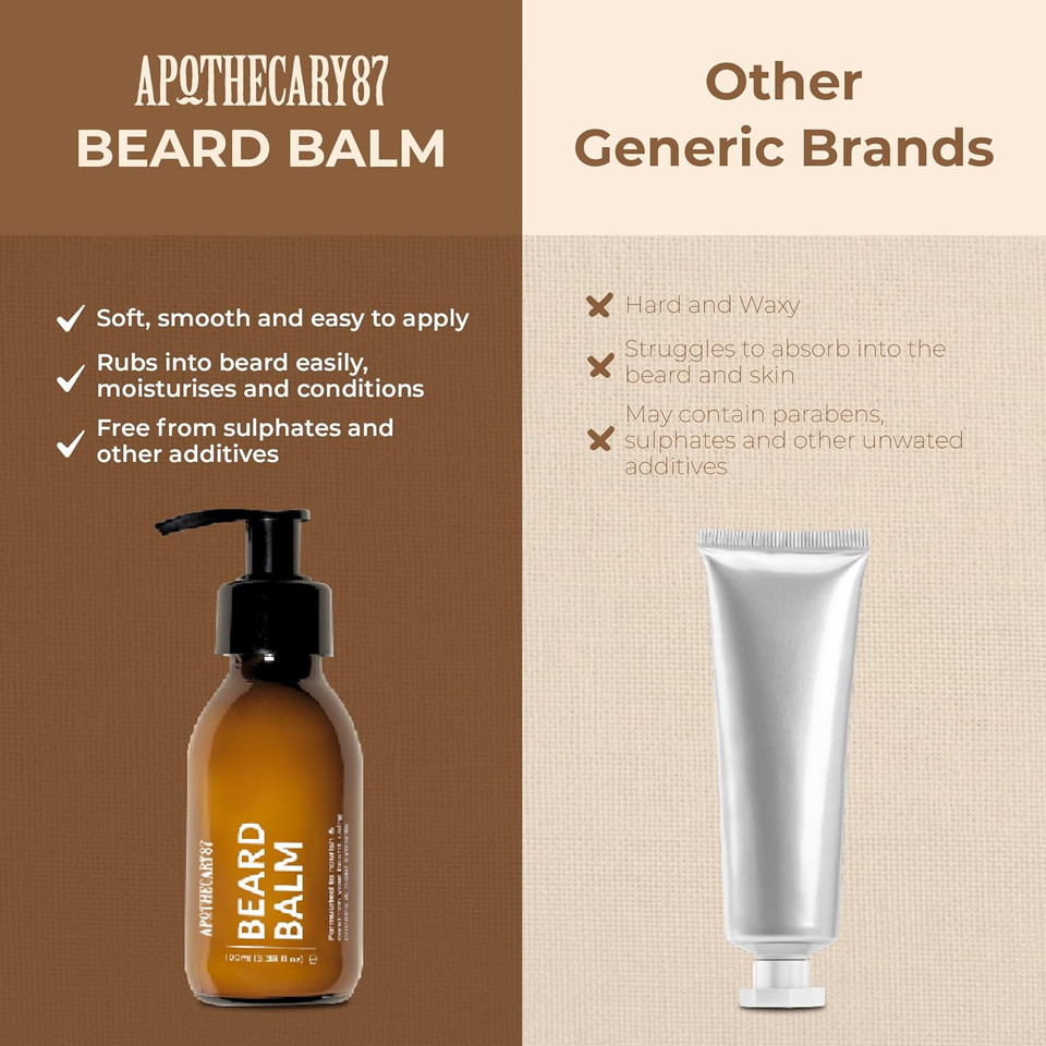 Apothecary 87 Beard Balm | Moisturising Beard Conditioner & Beard Moisturiser | Premium Formulation With Plant Extracts | Nourishes, Softens and Conditions, Reduces Irritation | 100ml