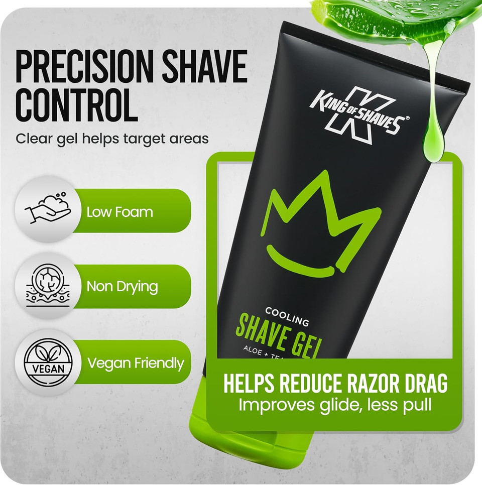 King of Shaves Cooling shave gel Aloe+Tea tree 4x175ml