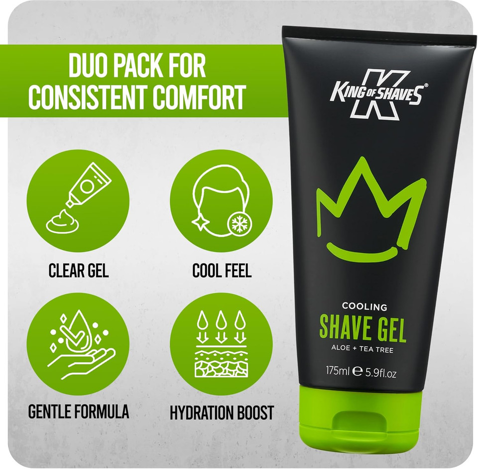 King of Shaves Cooling shave gel Aloe+Tea tree 4x175ml
