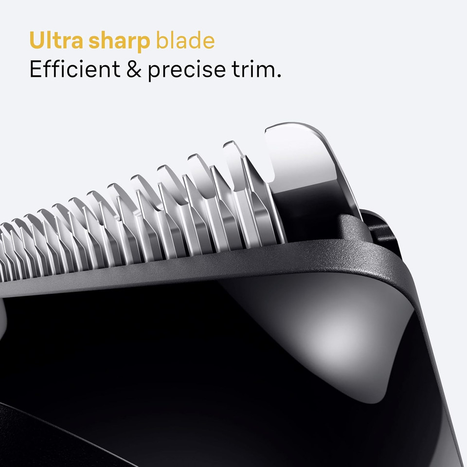 Braun Beard Trimmer Series 5, +5 Styling Tools, Ultra Sharp Blade, 120 Min Runtime, 40 Lengths, Waterproof, PrecisionWheel & Lock, BT5525, Grey