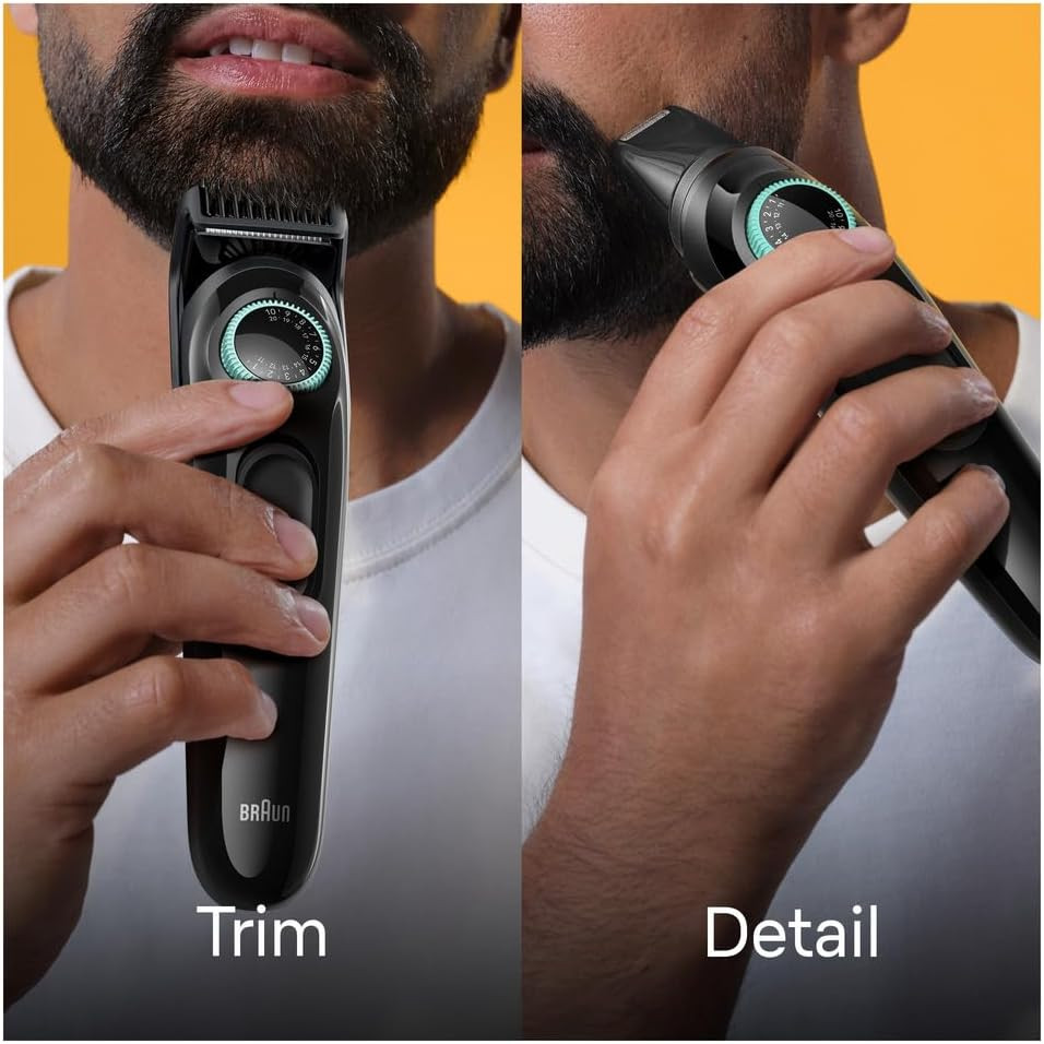 Braun BT3410 Beard Trimmer, Beard Trimmer/Trimmer/Hair Trimmer, Men's Hair Trimmer with Ultra Sharp Blade, 40 Length Settings, with 50 Minutes Wireless Running Time