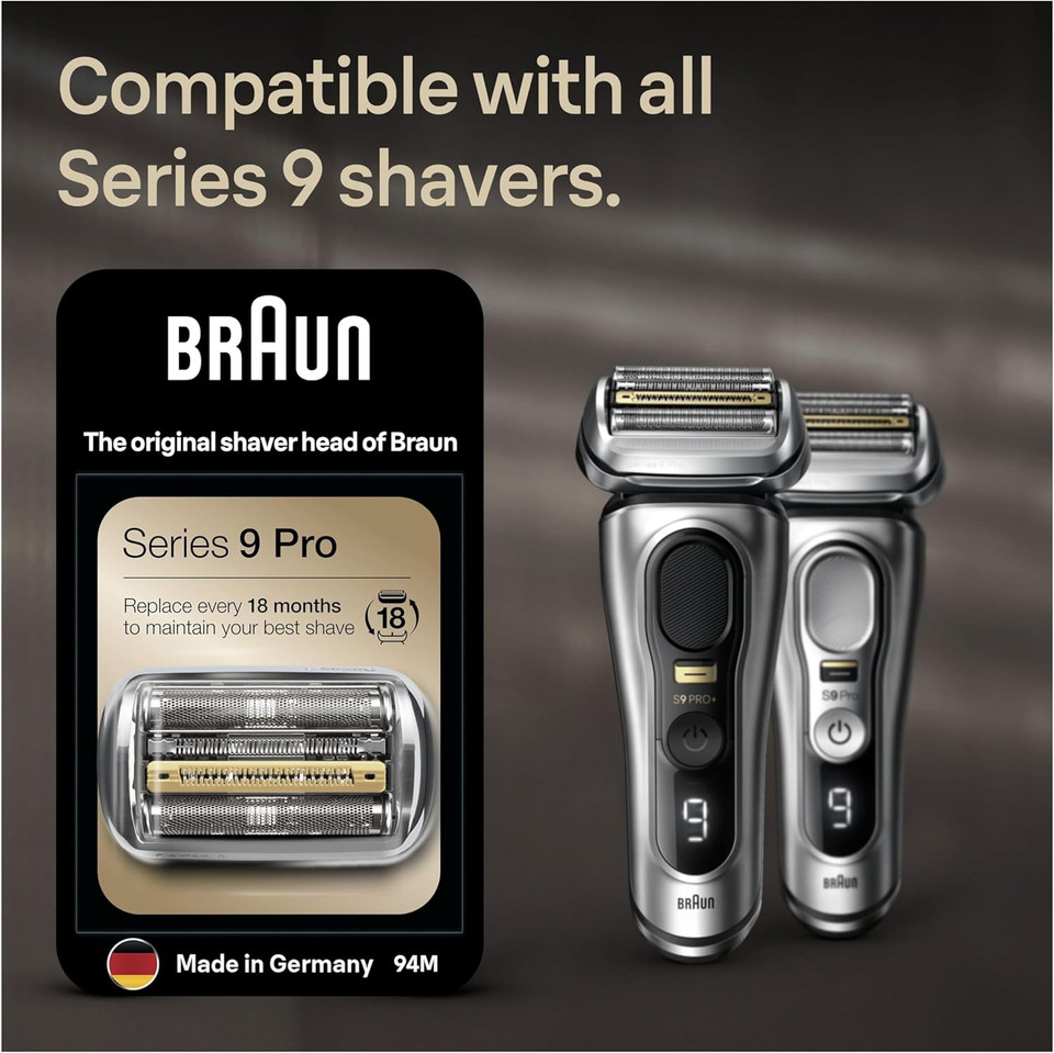 Braun Series 9 PRO+ Electric Shaver ORIGINAL Replacement Head, Get Back 100% Shaving Performance, Compatible With Series 9 Shavers, Made in Germany , 96M