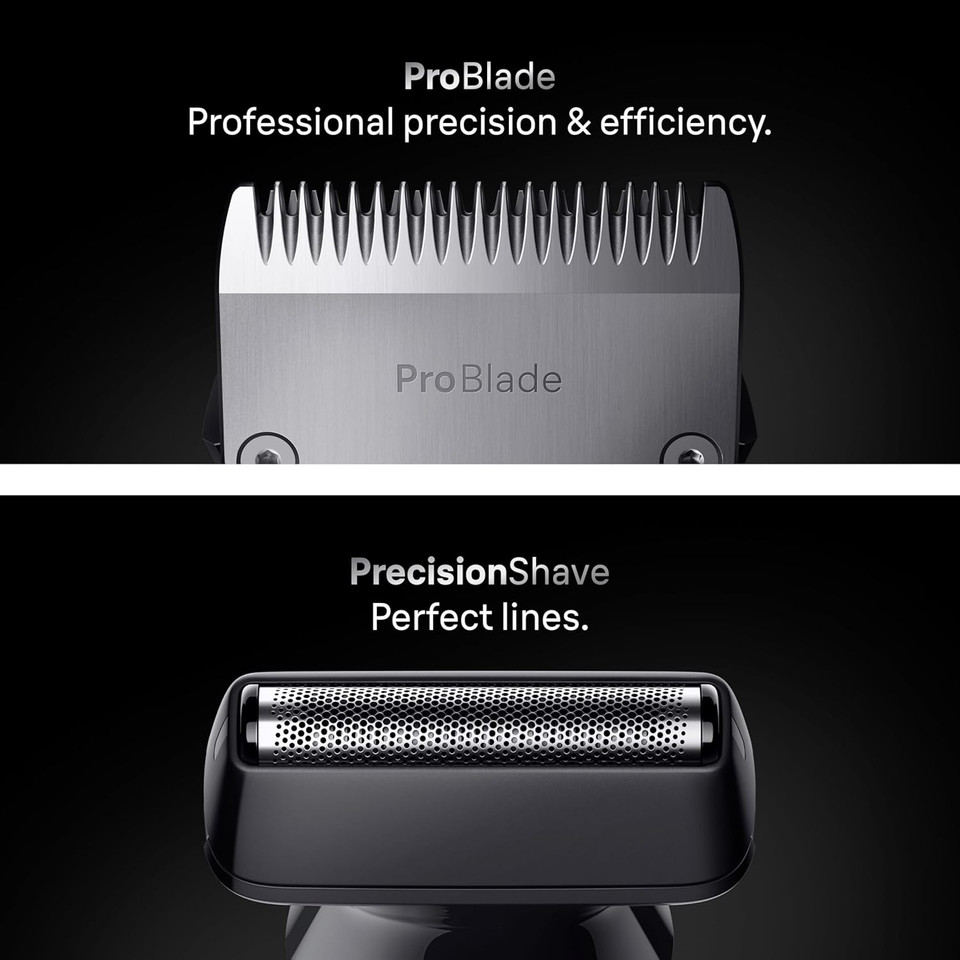 Braun All-in-One Series 7 Grooming Kit, 18in1, ProBlade & AutoSense, 120 Min, SkinGuard & Beard Fading, AquaGrip for Under Water Use, AIO7585, Grey