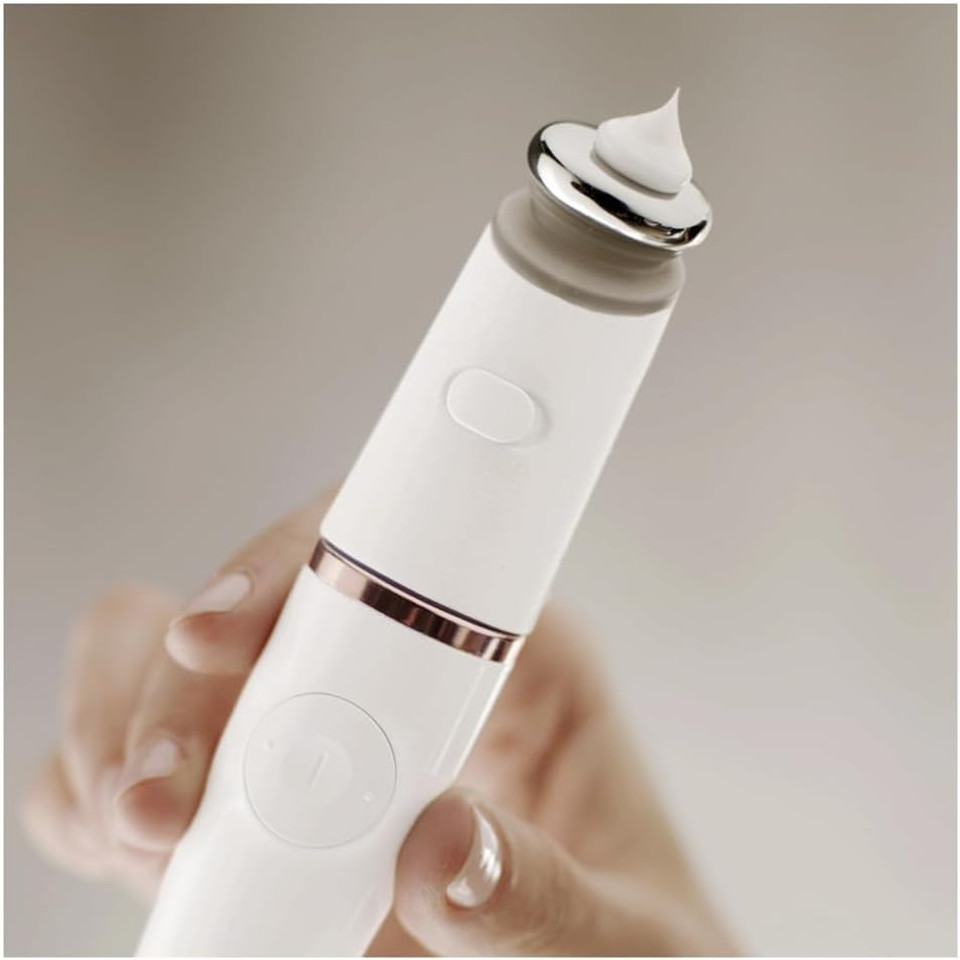 Braun FaceSpa Face Epilator, Hair Removal with Facial Cleansing Brush Head, Toning Head & Charger Stand, Wet & Dry, SE912, White/Bronze