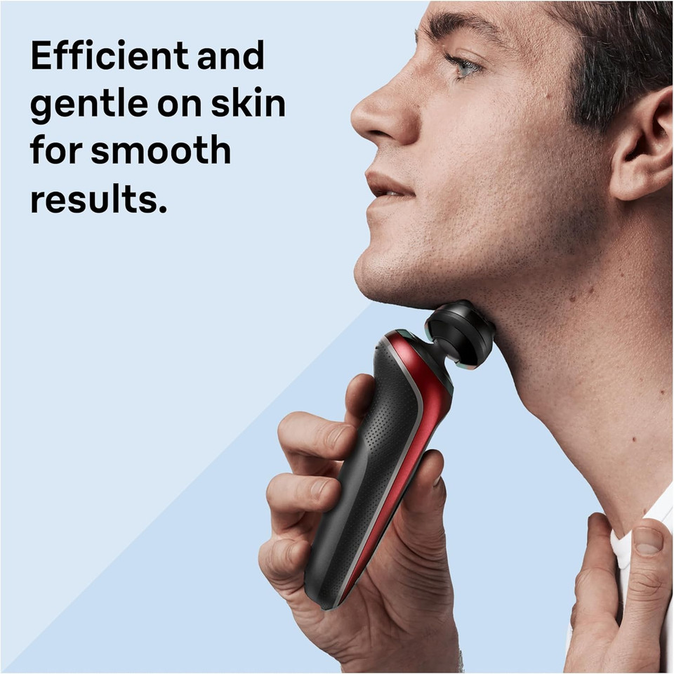 Braun Series 6 Electric Shaver For Men, Cordless Foil Razor with SensoFlex, Wet & Dry, Rechargeable, 60-R1000s, Red