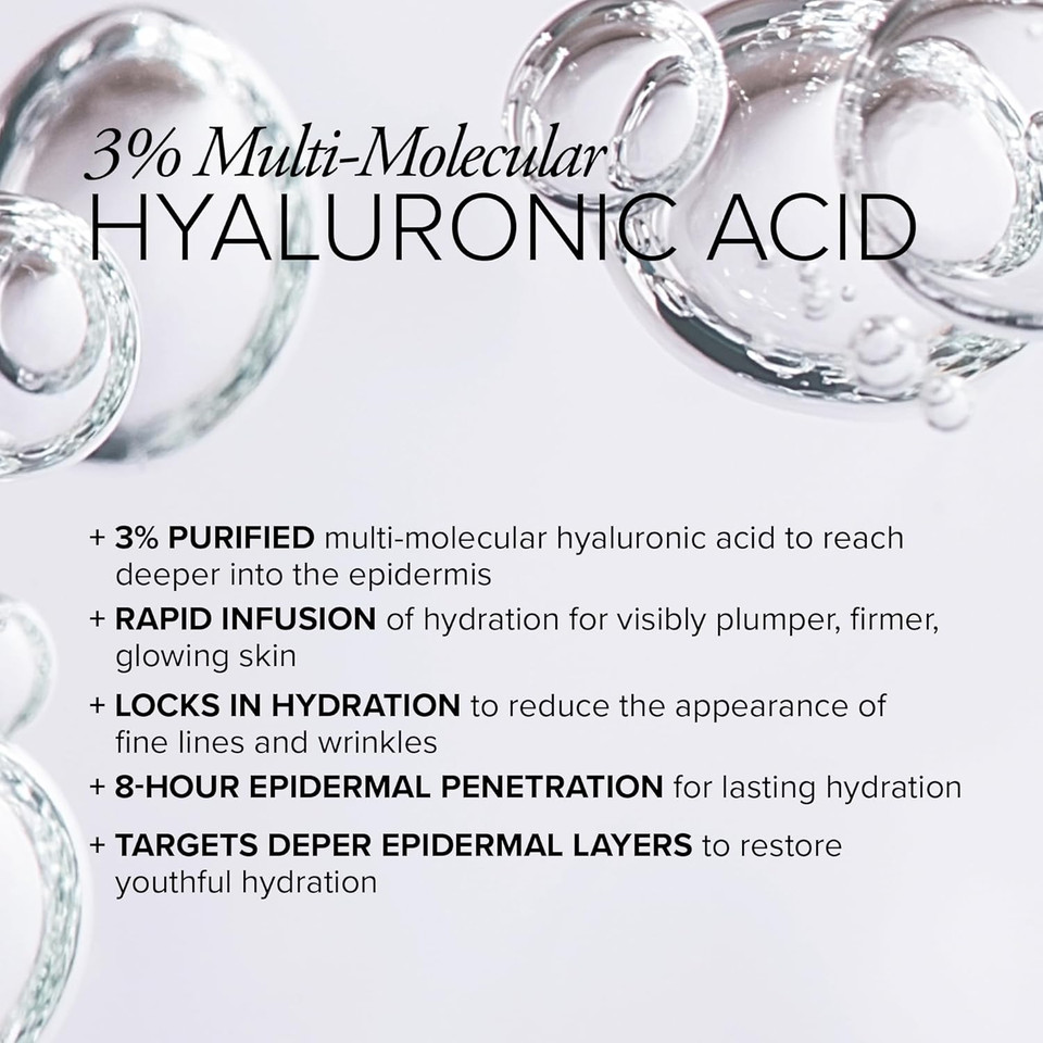 Serovital Beauty Trihydrate Concentrate - 3% Hyaluronic Acid - 3 Forms - Anti Aging Serum For Women - Pure Hyaluronic Acid - Deep Hydration Serum For Face - Facial Hydration, 1 Fl Oz