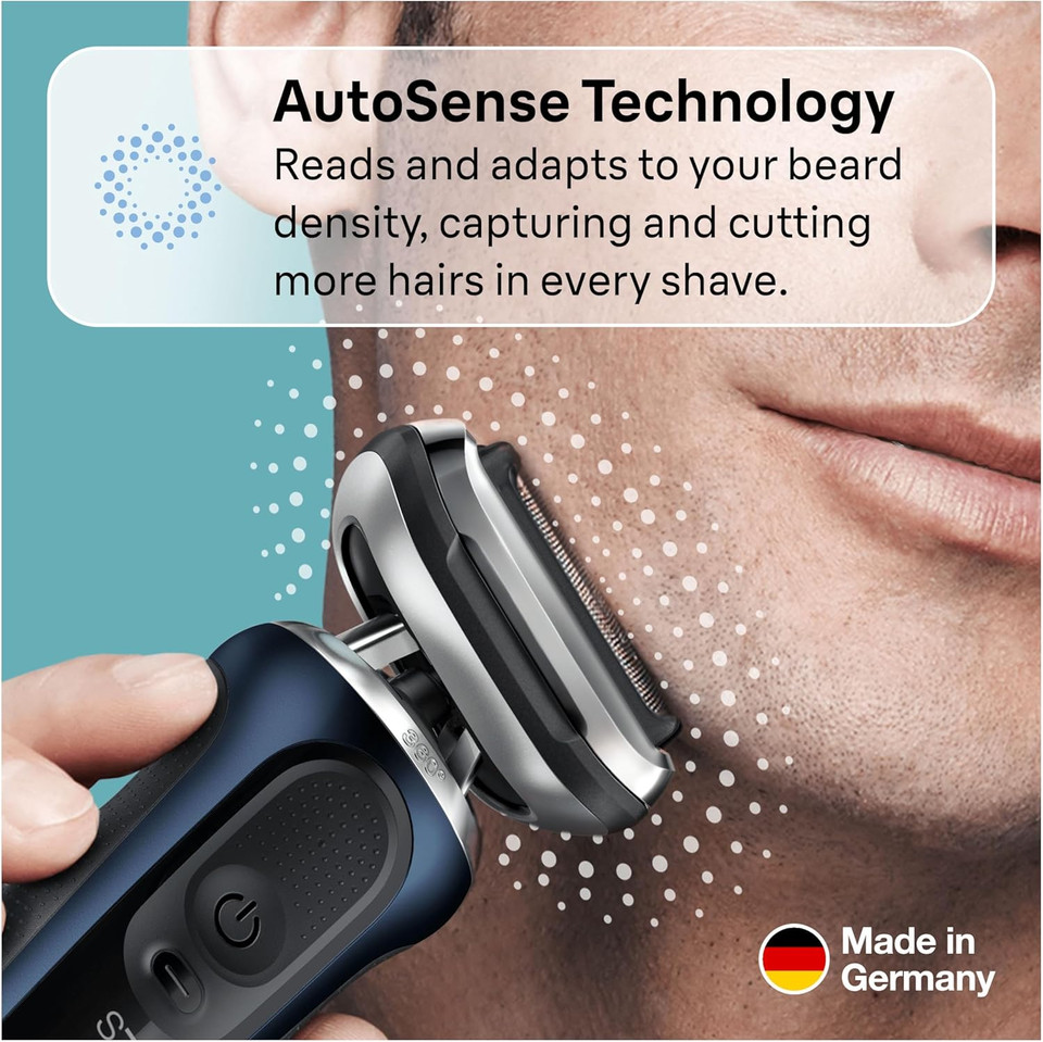 Braun Series 7 71-B1200s Electric Shaver for Men with EasyClick Precision Trimmer Attachment, 360° Flex, Wet & Dry, Rechargeable, Cordless Foil Razor, Blue