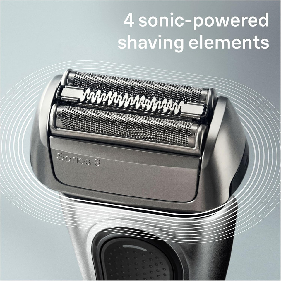 Braun Series 8 Electric Shaver for Men, 4+1 Shaving Elements & Precision Long Hair Trimmer, Charging Stand, Wet & Dry Electric Razor with 60 Minute Runtime, 8517s, Silver, Rated Which Best Buy