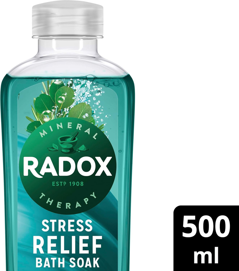 Radox Mineral Therapy Stress Relief Bath Soak uniquely blended with minerals, herbs, rosemary & eucalyptus for a soothing bubble bath 500 ml