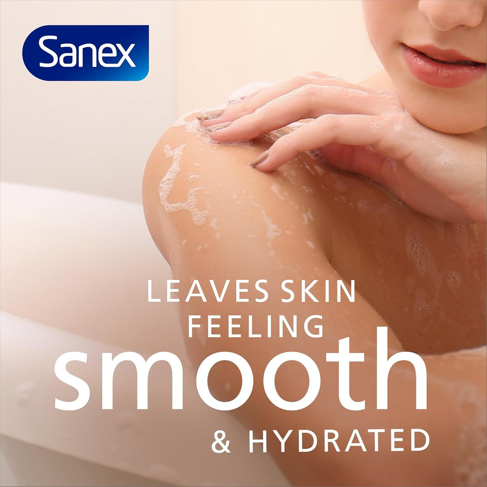 Sanex Expert Skin Health Moisturising Bath Soak 570ml - bath soak men and women - bath foam - advanced prebiotic formula - smooth and hydrated feeling skin - supports good skin bacteria